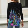 Women's Fashion Casual Christmas Printed Round Neck Long Sleeve Pullover Top