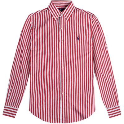 Polo FW24 Koszula w paski z haftowanym małym logo kucyka z długim rękawem Męskie koszule 710787320-003