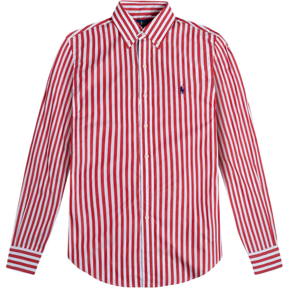 

Polo Ralph Lauren FW24 Рубашка с длинным рукавом в полоску с вышивкой маленького логотипа пони Мужские рубашки 710787320-003 S