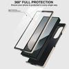For Samsung Galaxy Z Fold6 5G Case Kickstand Leather+PC Folding Phone Cover with HD Screen Protector