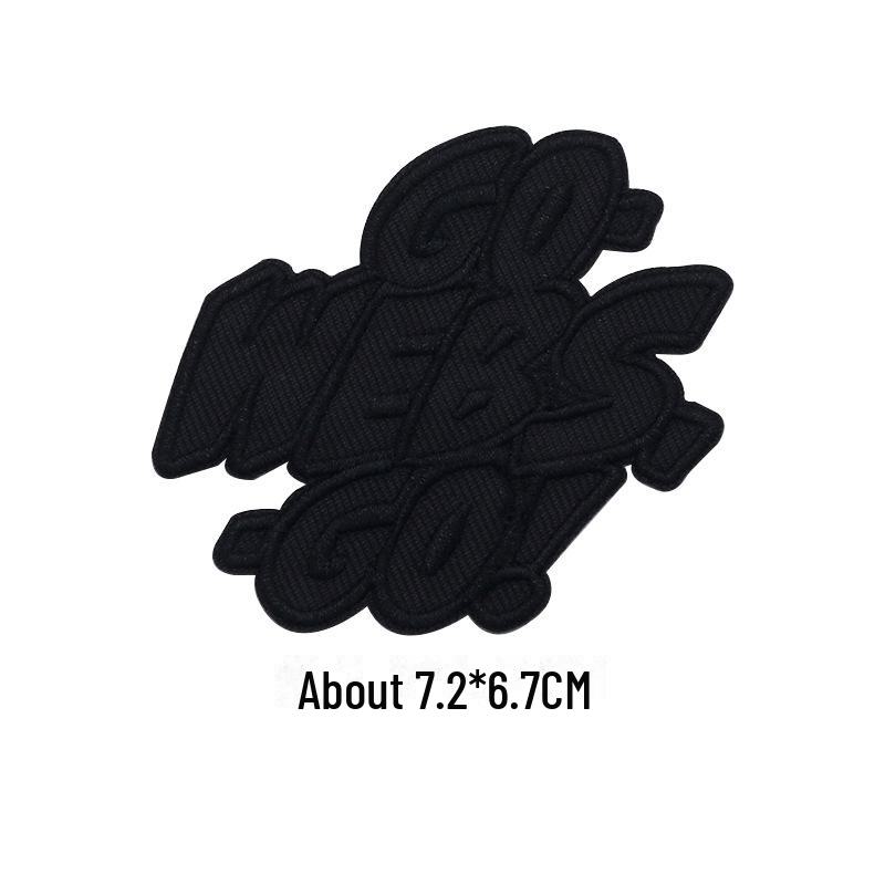 Black Self-Adhesive Embroidery Patch for DIY Clothes Repair and Decoration