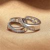 Orecchini a cerchio carini da donna con pietra di zircone rotonda bianca Moda vintage Colore argento Matrimonio Per donne