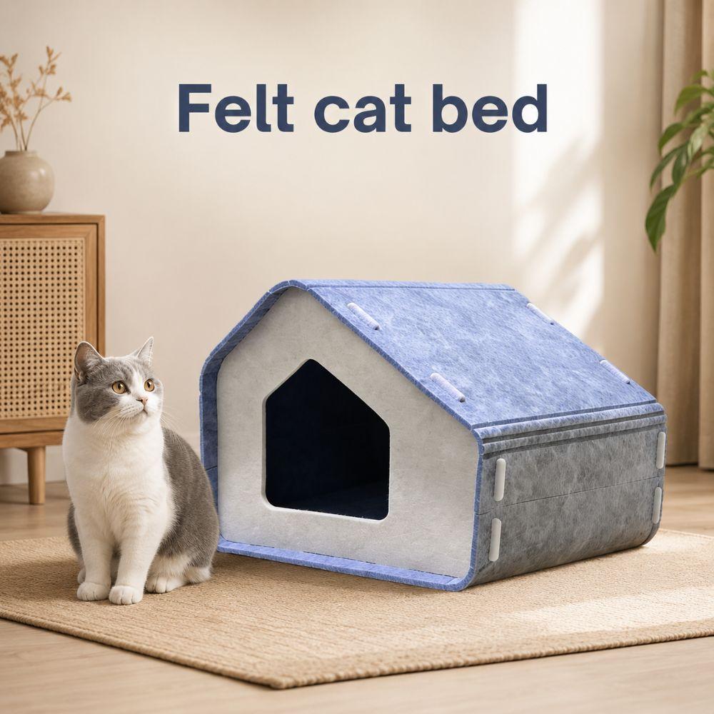 Breathable Cat House Semi-enclosed Cat Scratching Board New Cat Bed Pet Supplies