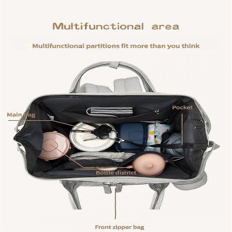 Large Changing Bag Backpack With Thermal Layer, Independent Pocket, Waterproof And WearResistant, Pink Diaper Storage