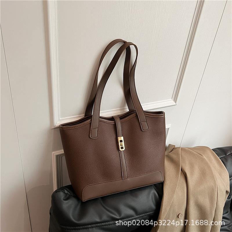 

2025 новая ретро универсальная модная большая вместимость высококачественная текстура женская сумка через плечо сумка-тоут сумка для поездок на работу