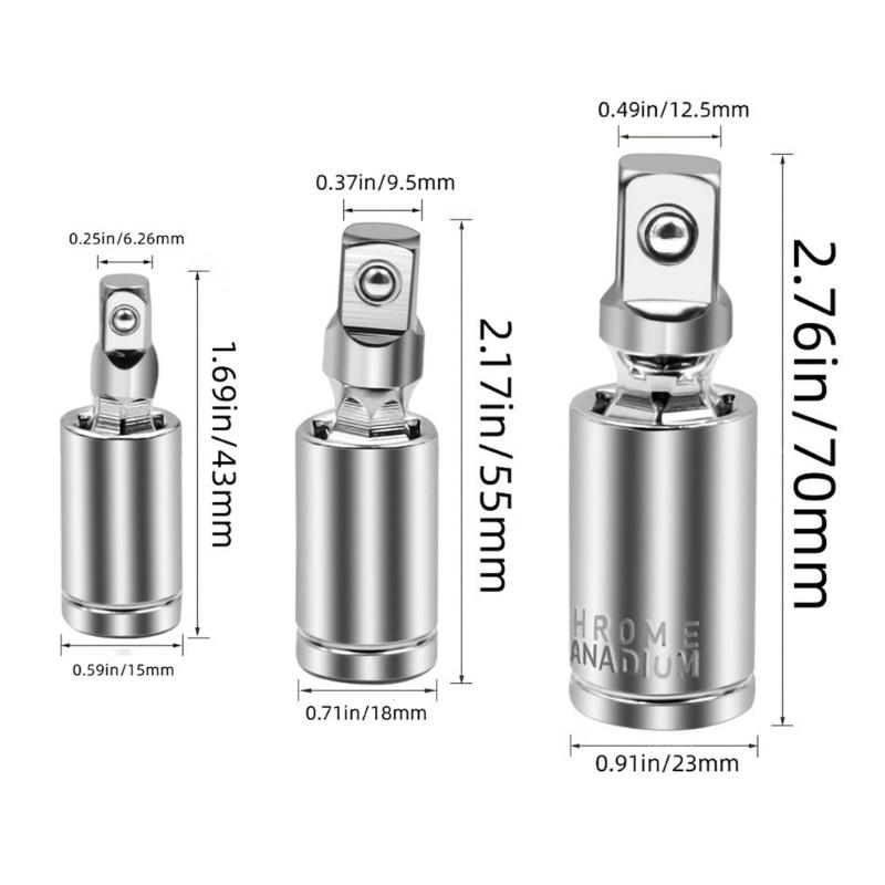 Universal Joint Socket Set 1/4 3/8 1/2Inch Three Pack High Durability 40Cr Steel Ideal For Automotive Repair And Maintenance