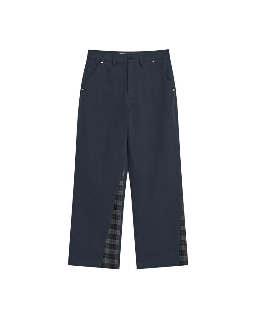 THEMUSEUMVISITOR Check Panel Chino Pants (Navy)