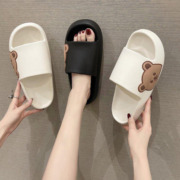 Cartoon Bear Thick-Soled Summer Sandals: Unisex Outdoor & Bathroom Wear