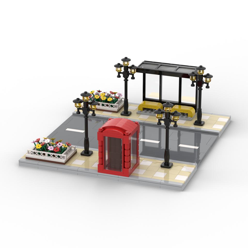 Building Blocks 60304 Urban Road Floor Road T-Type Road Plate Street Light Luminous Bridge Pedestrian Straight