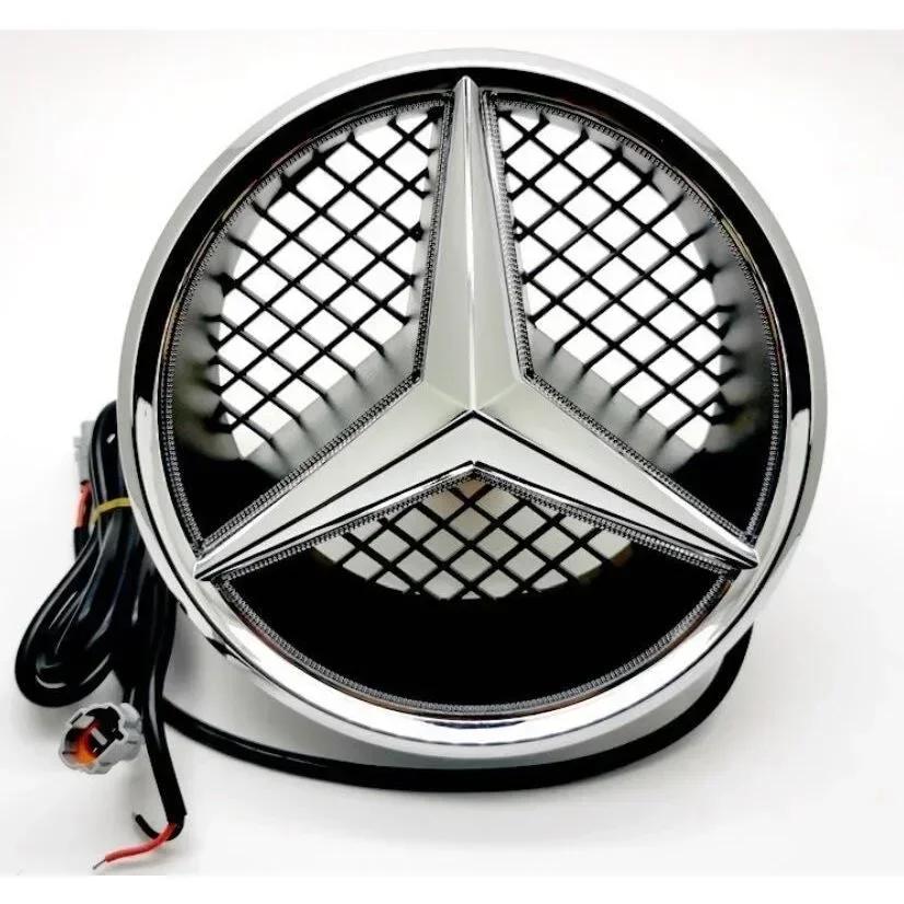Přední mřížka auta Hvězda Emblém LED Osvětlené Logo Bílé Modré Červené Světlo pro Mercedes Benz W205 C E R ML GL GLA CLA CLS 2013-2016