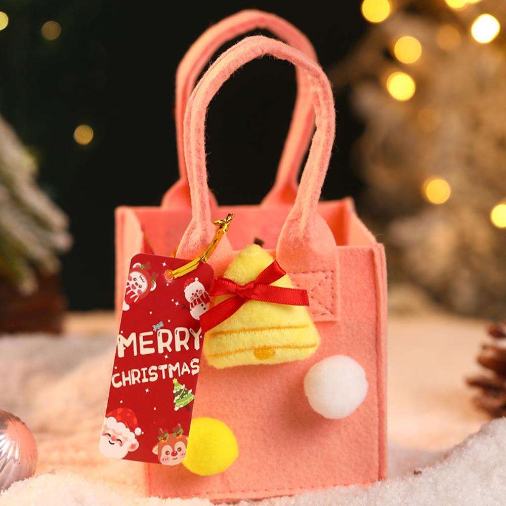 Santa Christmas Candy Bag Cartoon Cookies Storage Bag Mini Felt Candy Bag  Party Supplies