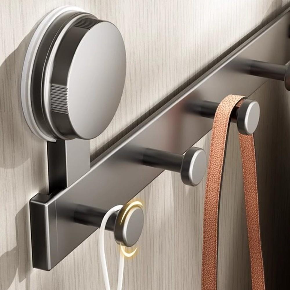 4/5/6 Hooks Suction Cup Door Hook Rust-proof Robe Hook Movable Clothes Hangers  Bedroom