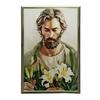 Poster Saint Joseph with Lilies Poster Saint Joseph with Lilies, 30X40 Cm, Unframed, Premium Canvas On Stretcher