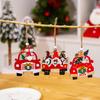 Christmas Wooden Car Pendant Painted Forest Old Man Faceless Doll Christmas Tree Pendant Decoration