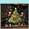 Christmas Window Sticker Pvc Static Cling With Santa And Tree For Festive Atmosphere