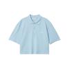 Minimalist Light Blue Short Loose Polo Shirt Women Tops CHXPOI034553Q