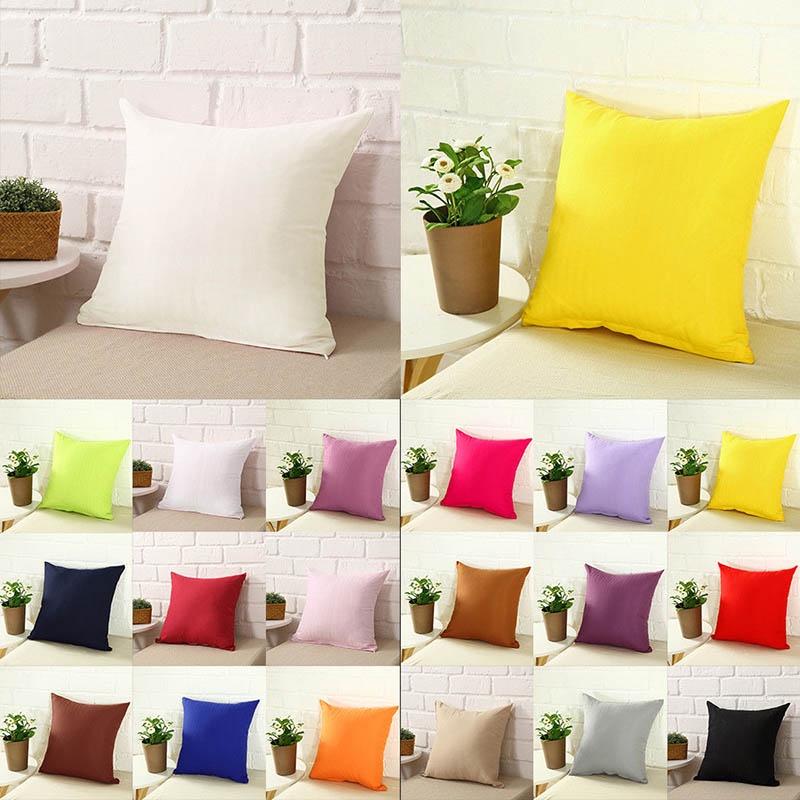 Color Cushion Solid Cover Pillow Case Cotton Blend 40x40 45x45 50x50 Color 12