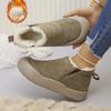 Winter Women Ankle Boots Casual Warm Non-Slip Boots Outdoor Thick Slip-on Snow Boots Women Retro Thickened Fluff Shoes Female