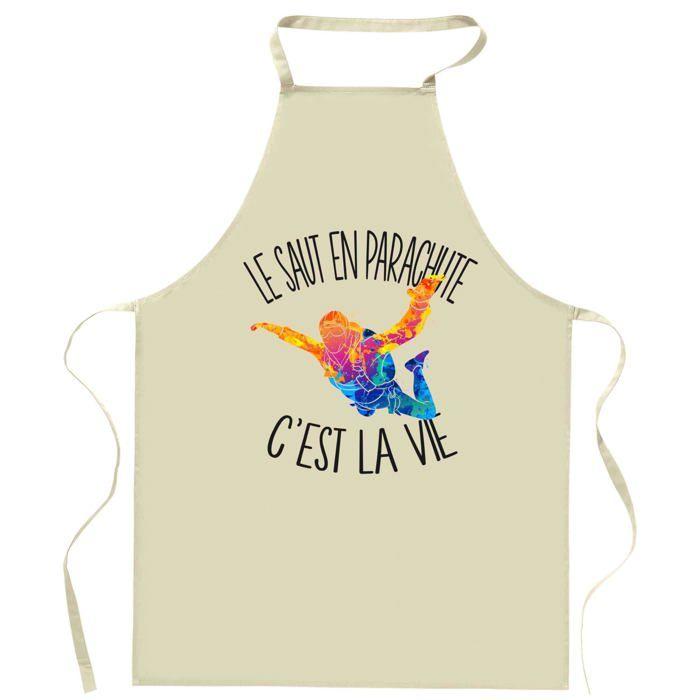 Tablier de cuisine - C'est la vie - Motif humour - Coton épais résistant - Imprimé en France