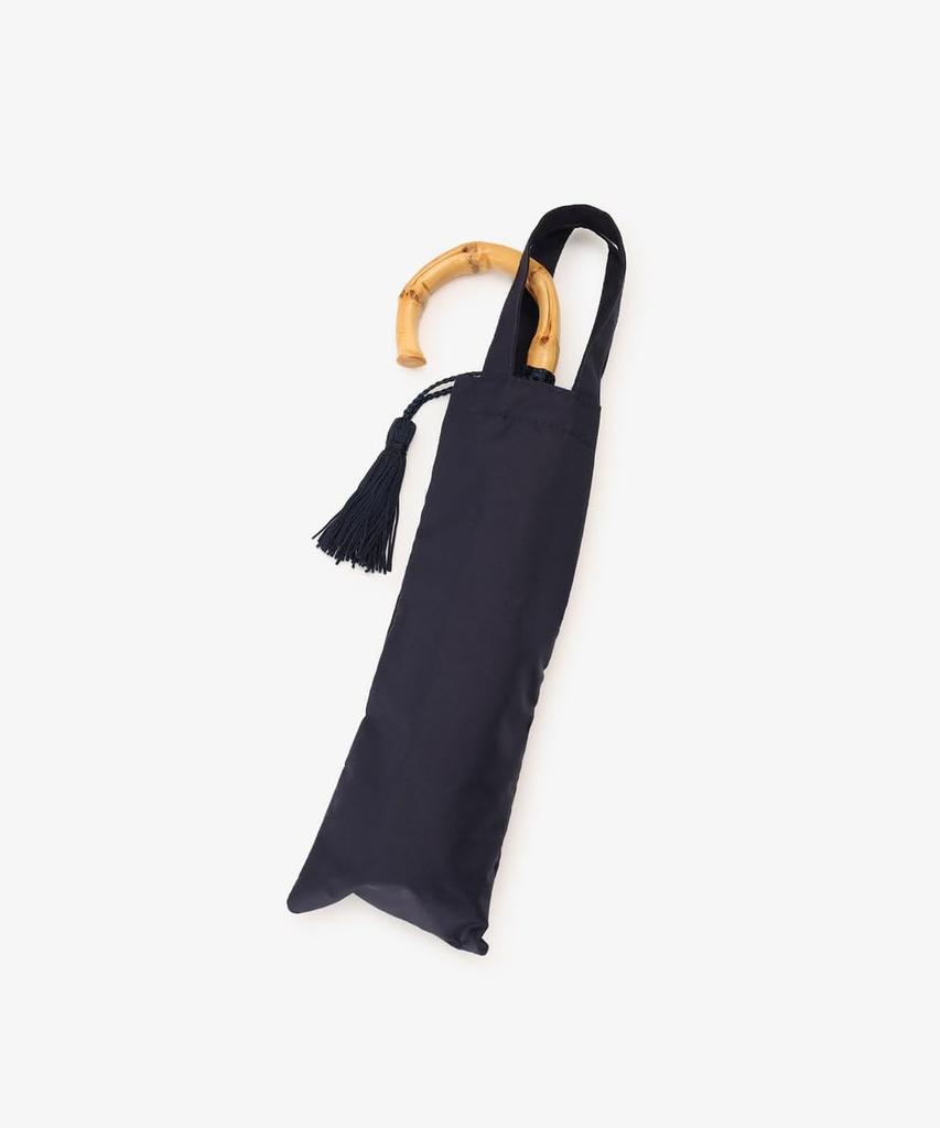 Afternoon Tea Living Folding Umbrella Tassel Bamboo Handle Folding Navy HT75, Umbrella,