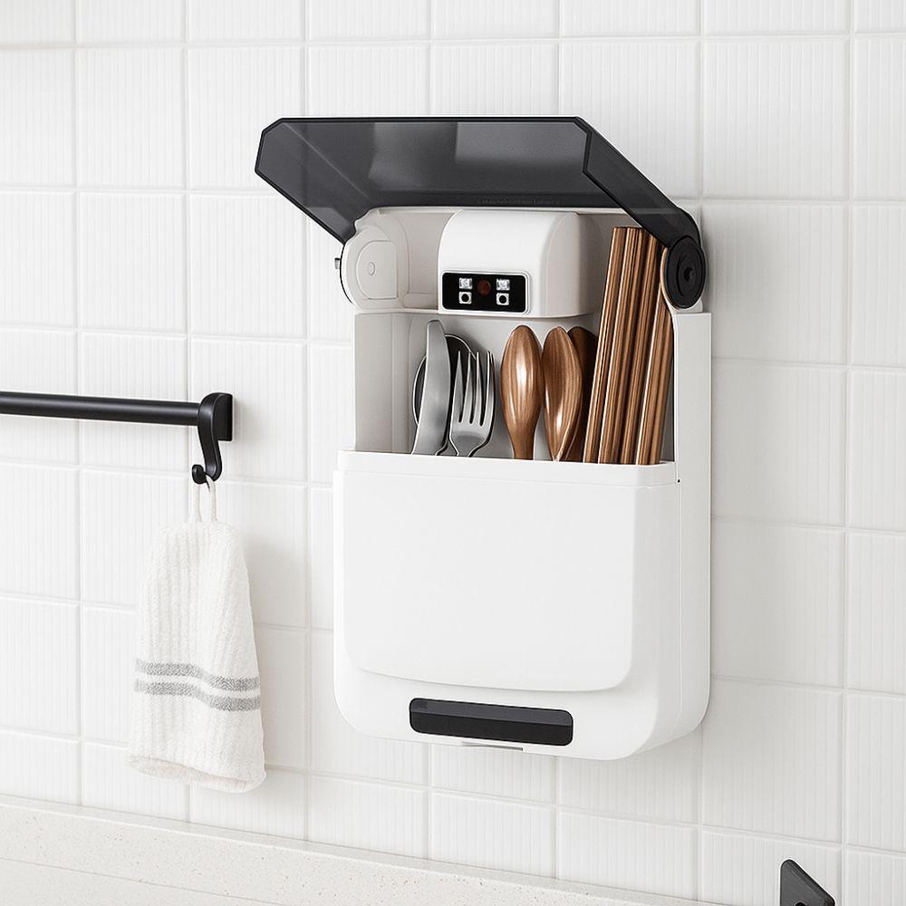 Dustproof Disinfecting Dish Drainer Holder USB Charging Chopsticks Spoon Basket  Restaurant