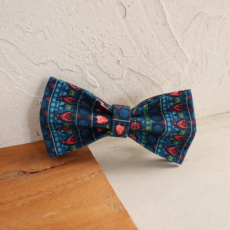 MUTTCO Red Lotus Flower Bow Tie Collar for Pets - Teddy Creative Ornament UBT-200 XL