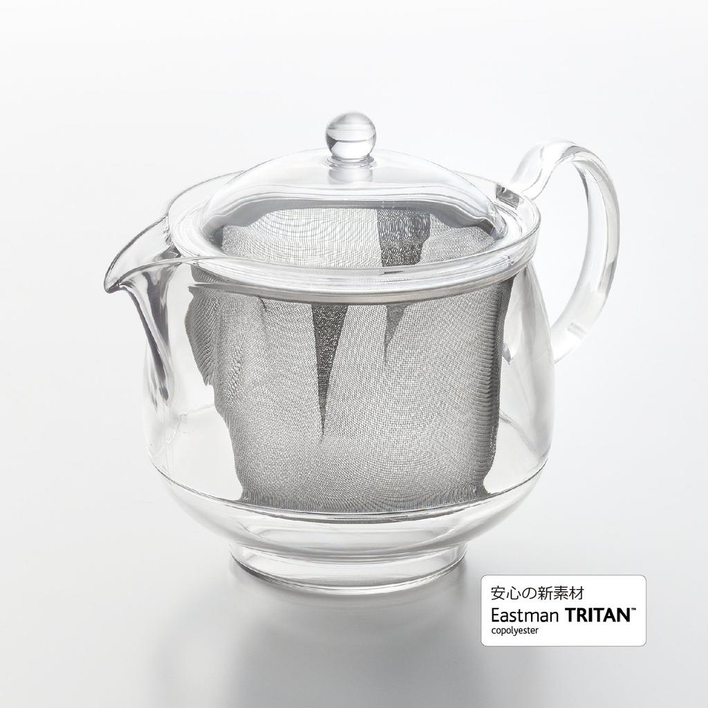 Akebono Sangyo Lightweight and Unbreakable Teapot, 730ml, Tritan Resin, Clear Teapot with Stainless Steel Mesh, LL Size, Made In Japan, TW-3723