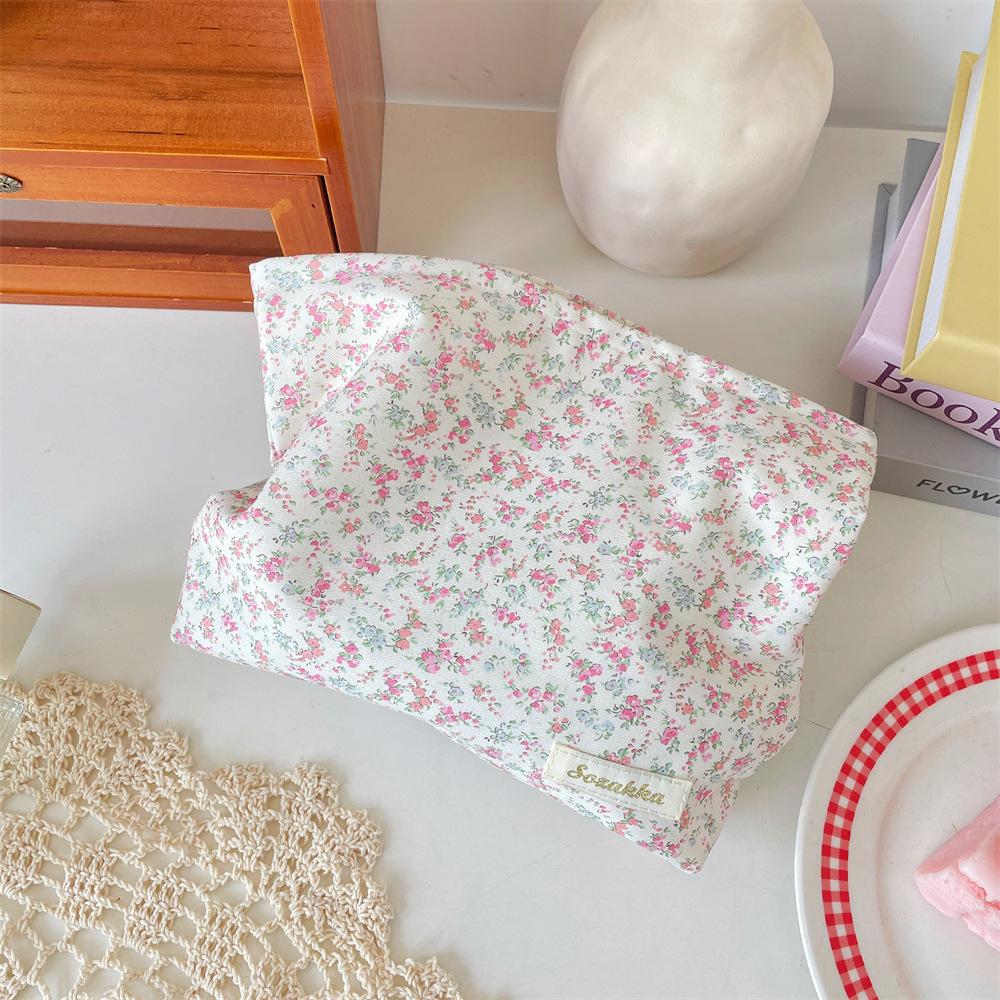 Floral Print Large Capacity Makeup Bag Women Cosmetic Organizer Portable Toiletry Case for Girls
