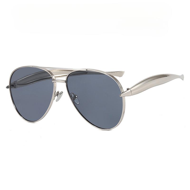 

Aviator Sunglasses Fashionable Personality Toad Glasses Large Frame Sunglasses серебряный серый