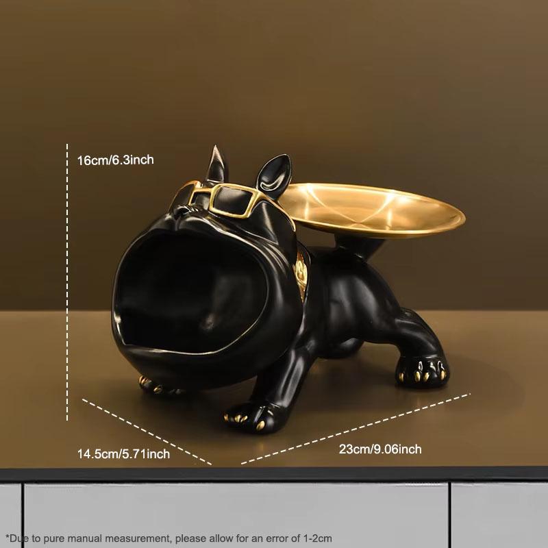 Heimdekoration Hübsche Bulldogge Statue Hunde Statue Tablett Serie Multifunktionale Aufbewahrung Heimdekoration Geschenk für Freunde