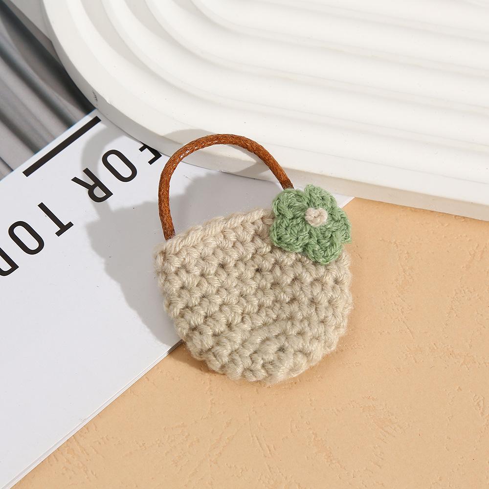 Hand-knitted Delicate Cute Bag Flower Basket Brooch Decoration Accessory