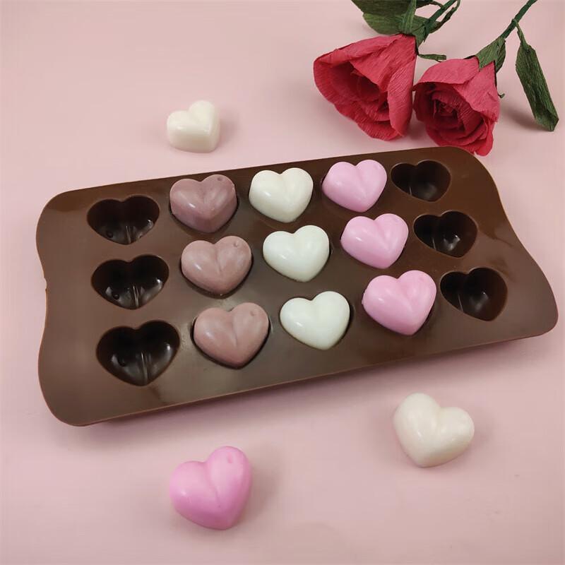 Pabei Valentine's Day 15-Cavity Heart Silicone Chocolate Mold