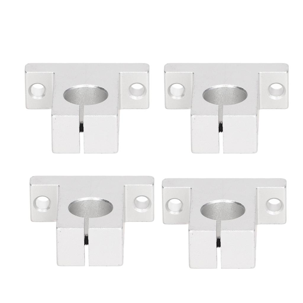 4 Stück Schienenführungshalterung Aluminiumlegierung Linearbewegungshalterung 16mm Stange Lineare Wellenunterstützung für