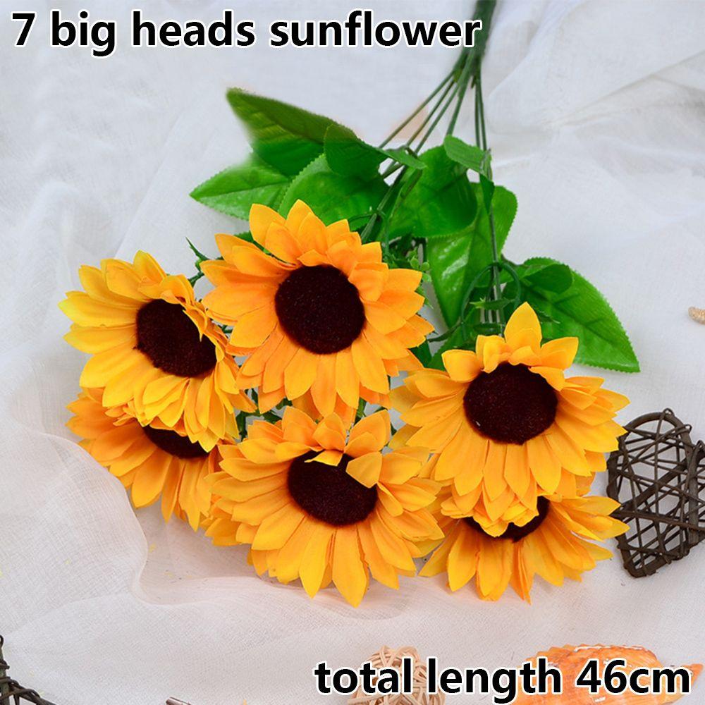 5/7/22 Heads DIY Craft Real Touch Home Decor Wedding Decoration Fake Flores Bouquet Silk Sunflower Artificial Flower