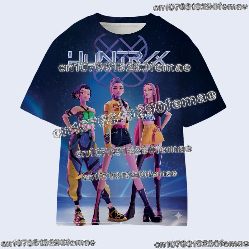 Kpop İblis Avcıları Çocuk Tişörtü Anime Çizgi Film Yazlık Kısa Kollu Günlük Harajuku Tişört Erkek Kızlar Havalı Hediye Üstler