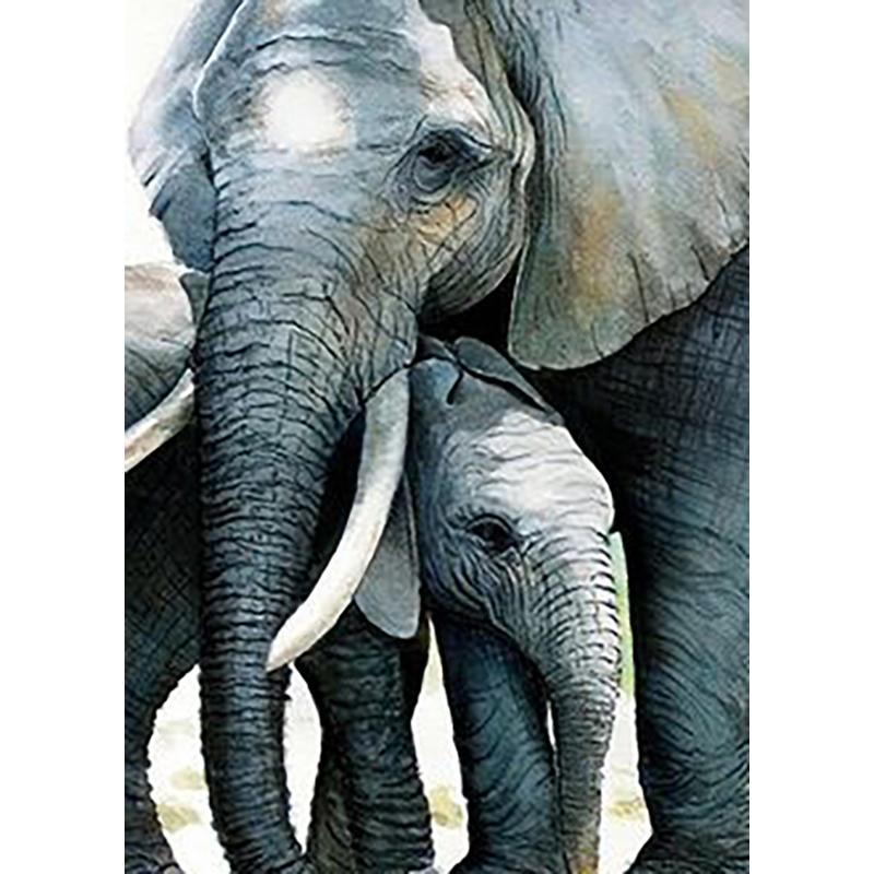 DIY Elephant 5D Diamond Maling Full Rund Drill Animal Diamond Brodery Rhinestone Art Mosaic Home Decoration Håndlaget gave