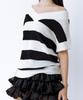 ROUGHNECK V-Neck Striped Knit White