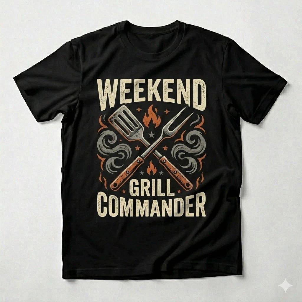 Weekend Grill Commander Shirt Father s Day BBQ Dad Gift XL