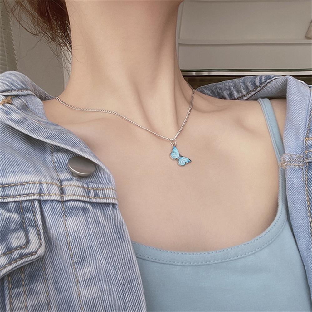 Fashion Women Necklace Korea Style Cute Butterfly Pendant Necklace Gift For Girl Lovely Neck Jewelry Birthday Gift For Girl