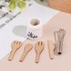Miniatures Wooden And Fork Metal Whisk Jar Set Accessories Doll House Kitchen
