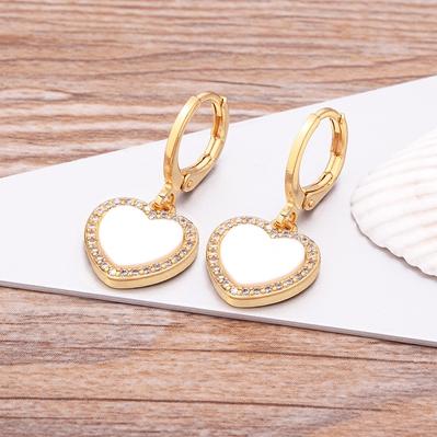 Nidin Fashion Classic Tree of Life Drop Earrings For Women Girl Female Copper CZ Lucky Party Birthday Jewelry Hoop Earrings Gift