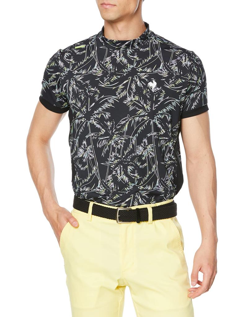 Le Coq Sportif Golf Short Sleeve UPF Size BK00 Size QGMVJA37 Men's Shirt, Moisture-Wicking, Quick-Drying, Stretch, 50, Eco-Friendly, Black, (Japan