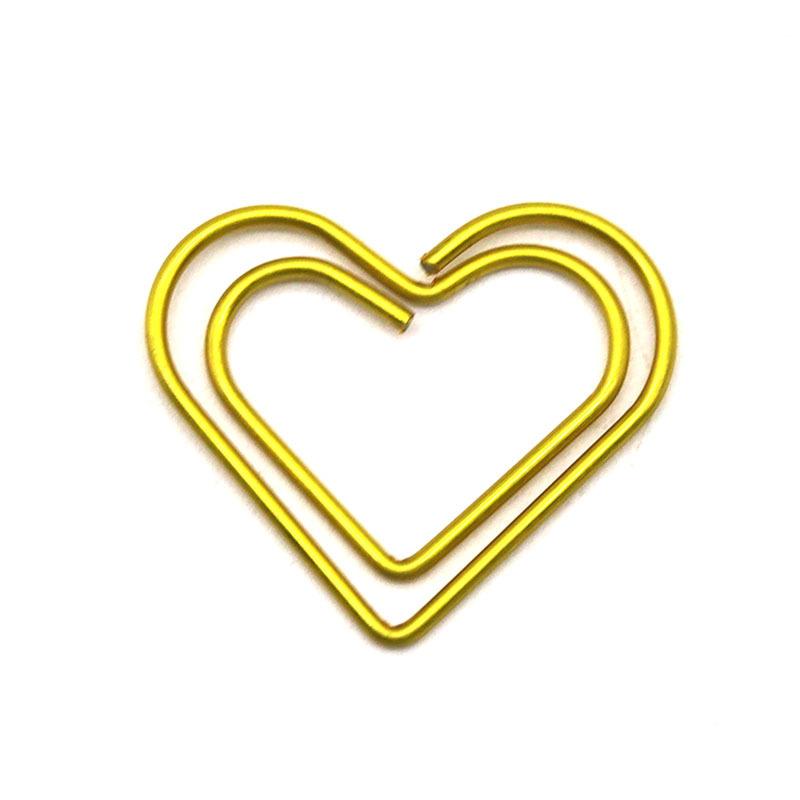 20pcs/set Jelly Color Heart Shape Paper Clips Creative Design Casual Non-sticky Memo Pad Clips Simplicity Bookmark for Book