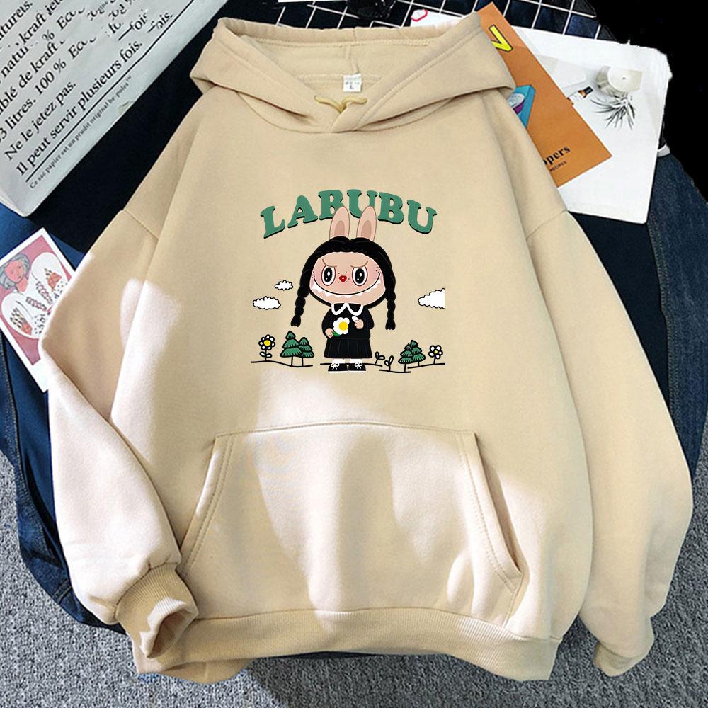 Labubu New Hoodie Cute Printed Fashion Fleece Sweatwear Cartoon Comfortable Sweatshirt Sweet Beautiful Hoody