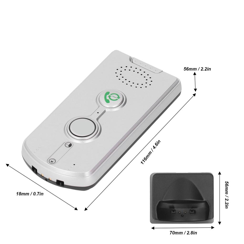 Wireless Intercom System 2 Way Voice Caller 1000M Long Range Bidirectional Communicating Pager Silver Wireless Voice Caller