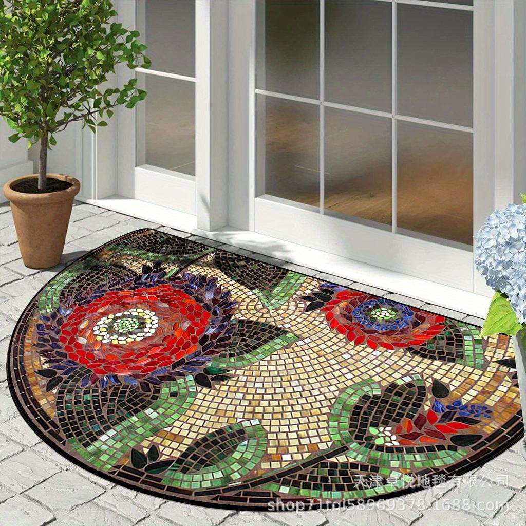 WTEMPO Half Circle Carpet Entrance Mat Dustproof and Dirt Resistant Mat