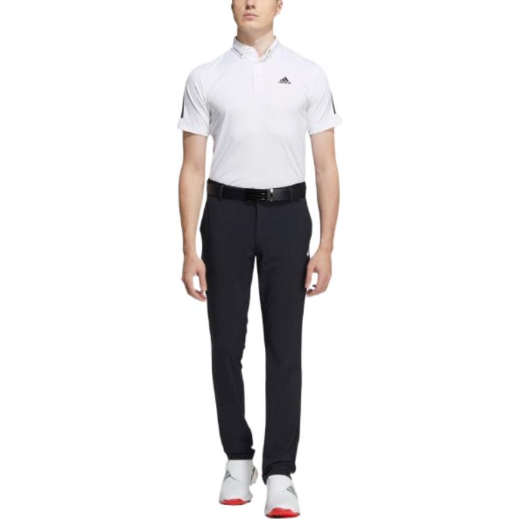 adidas Polo Shirts Men's White Polo Collar Moderate Straight Fit HA3129