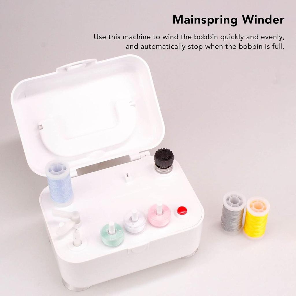 Bobbin Winder for Sewing,Electric Bobbin Winder, Automatic Bobbin Winder Portable White Plastic Bobbin Winder, Sewing Machine Bobbin Winder, Bottom