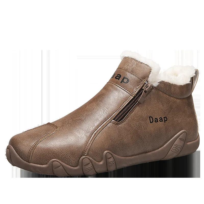 Herrskor i läder Lyxiga Designertofflor Loafers Casual Ankelboots för Män Bekväma Håller Värmen på Vintern Körning