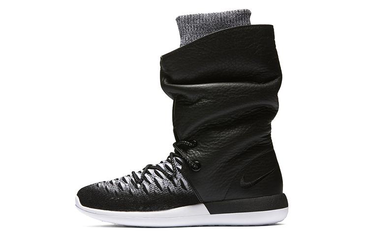 Nike Roshe Two Hi Flyknit Black White Women s 861708-002 35.5